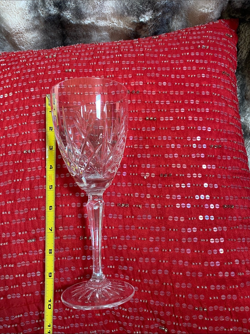 9’Marquis By Waterford Tall Heavy Stamped Crystal Wine Glass Excellent Condition